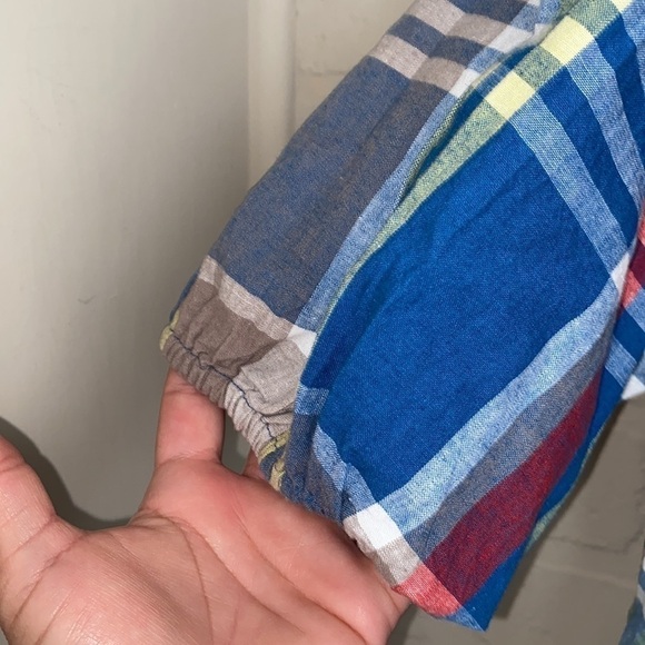 Lane Bryant shirt Linen/Cotton Blend Plaid Off The Shoulder Top Size NEW 18 20 - Picture 5 of 6